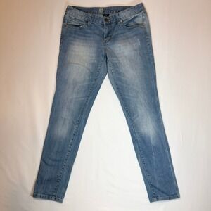 Mossimo Premium Denim Ankle Skinny Jeans Light Wash Distressed Womens Size 8